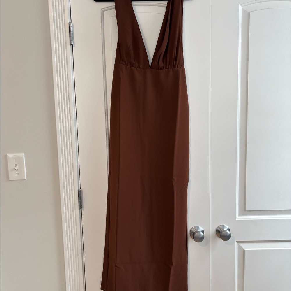 NWT Reformation Velda Dress in Chocolate - Picture 5 of 6